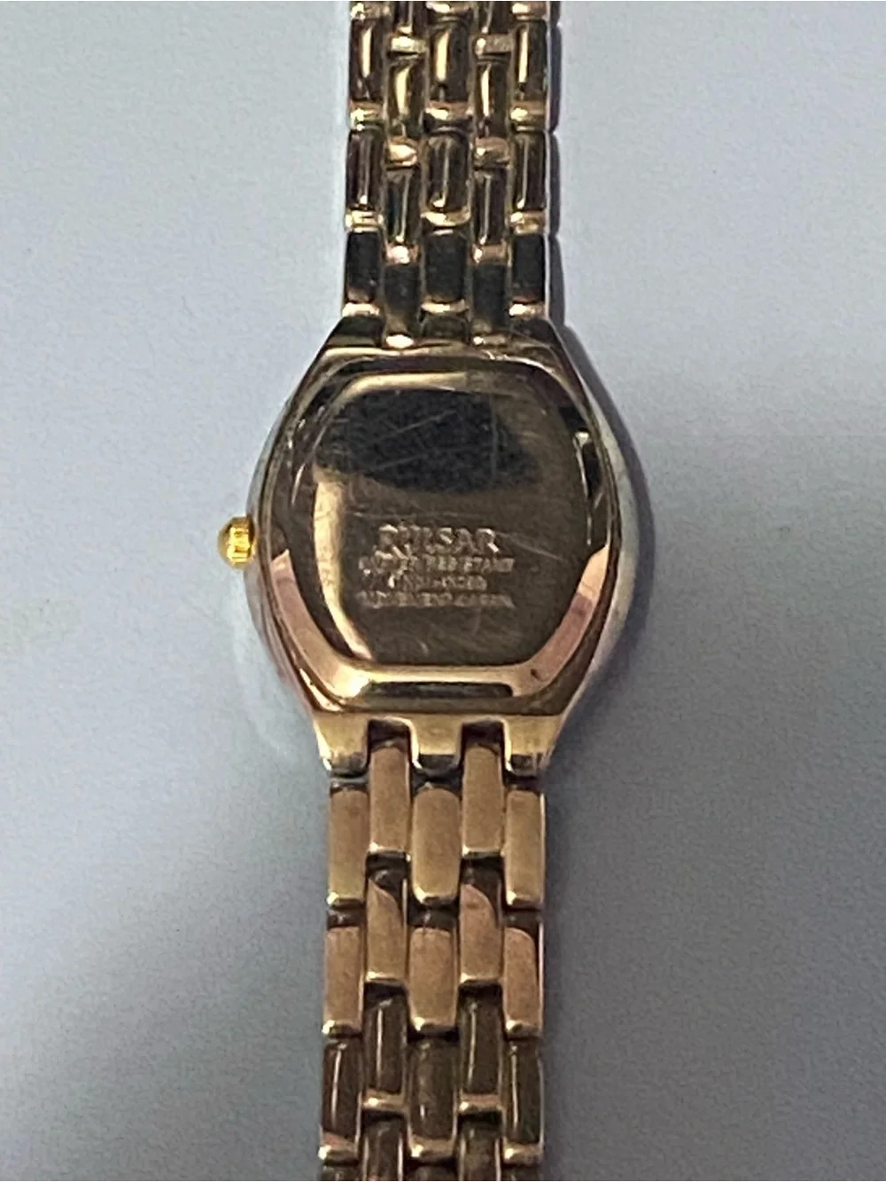 Pulsar Two-Tone Ladies Dress Watch with Black Dial